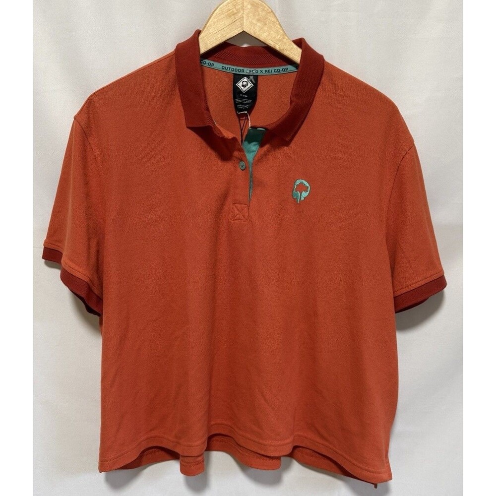 Women Outdoor Afro REI Shirt Short Sleeve Polo Sz XL NWT Boxy